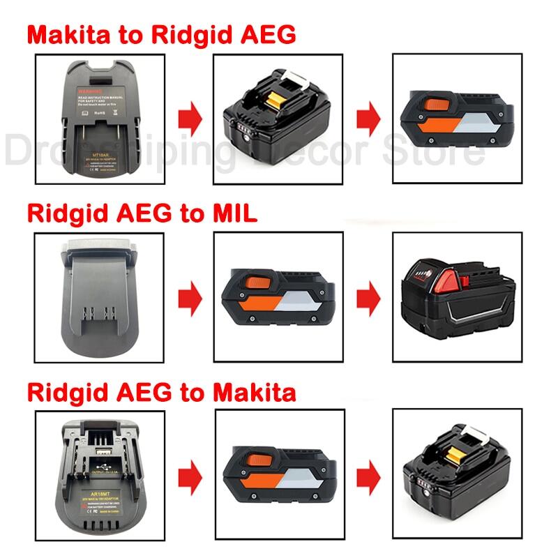 Chuyển đổi Bộ chuyển đổi sạc cho Makita để ridgid AEG, cho ridgid/AEG để milwaukee, cho ridgid/AEG để sử dụng công cụ điện Makita