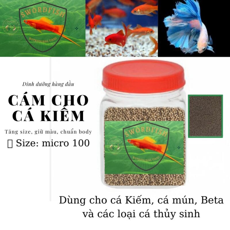 Cám cá 7 màu , cá kiếm, cá mún, cá thủy sinh 40% đạm - hộp 50g