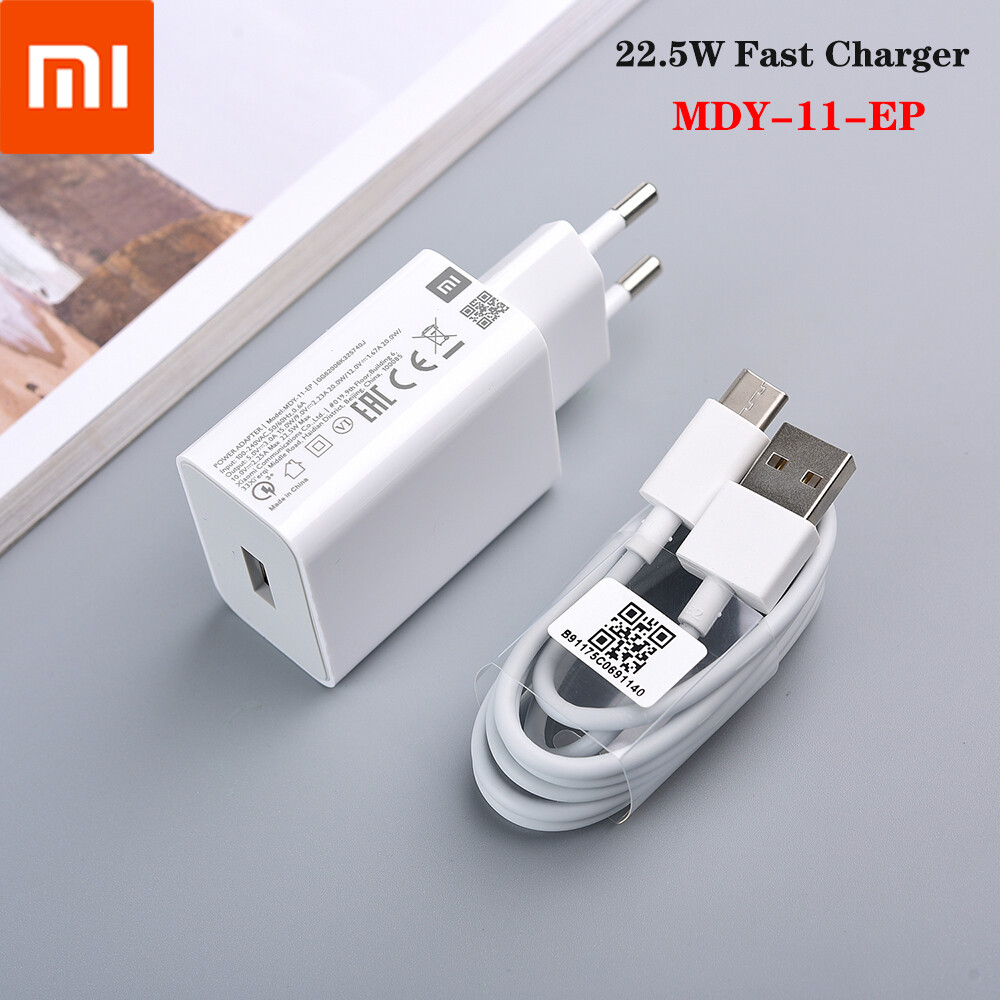 Bộ Sạc Nhanh Cho Xiaomi QC3.0 22.5W Bộ Chuyển Đổi Sạc Nhanh Cáp USB Loại C, Dành Cho Mi 9 8 CC9 E A3 Redmi Note 8 9 Pro