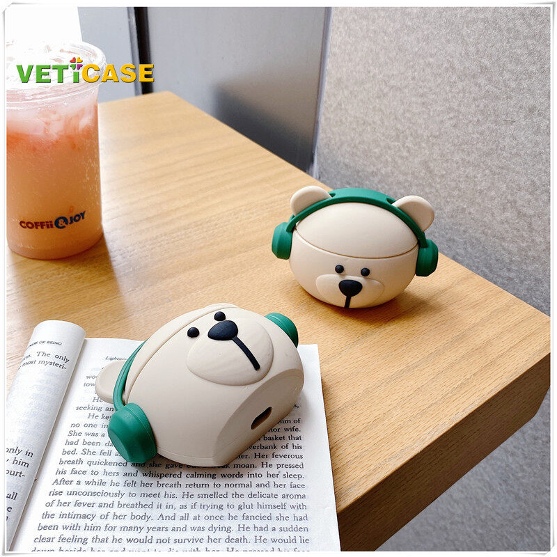 Hộp Đựng Tai Nghe Hình Gấu Âm Nhạc Ngôi Sao Thời Trang Dễ Thương Cho Apple AirPods Pro AirPods 1 2 3 Vỏ Mềm Bằng Silicon Mới Hộp Đựng Tai Nghe Air Pods Phụ Kiện Bảo Vệ AirPod Màu Xanh Lá Cây Màu Be