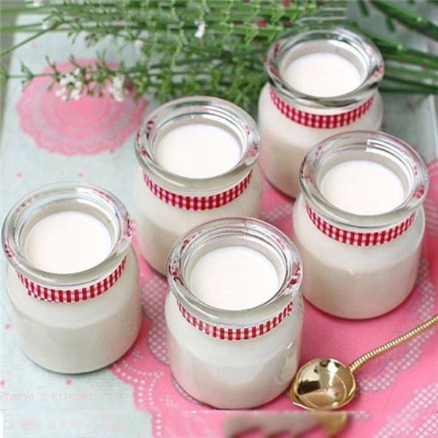 Combo 12 hủ thủy tinh có nắp đựng sữa chua 100ml kèm nắp