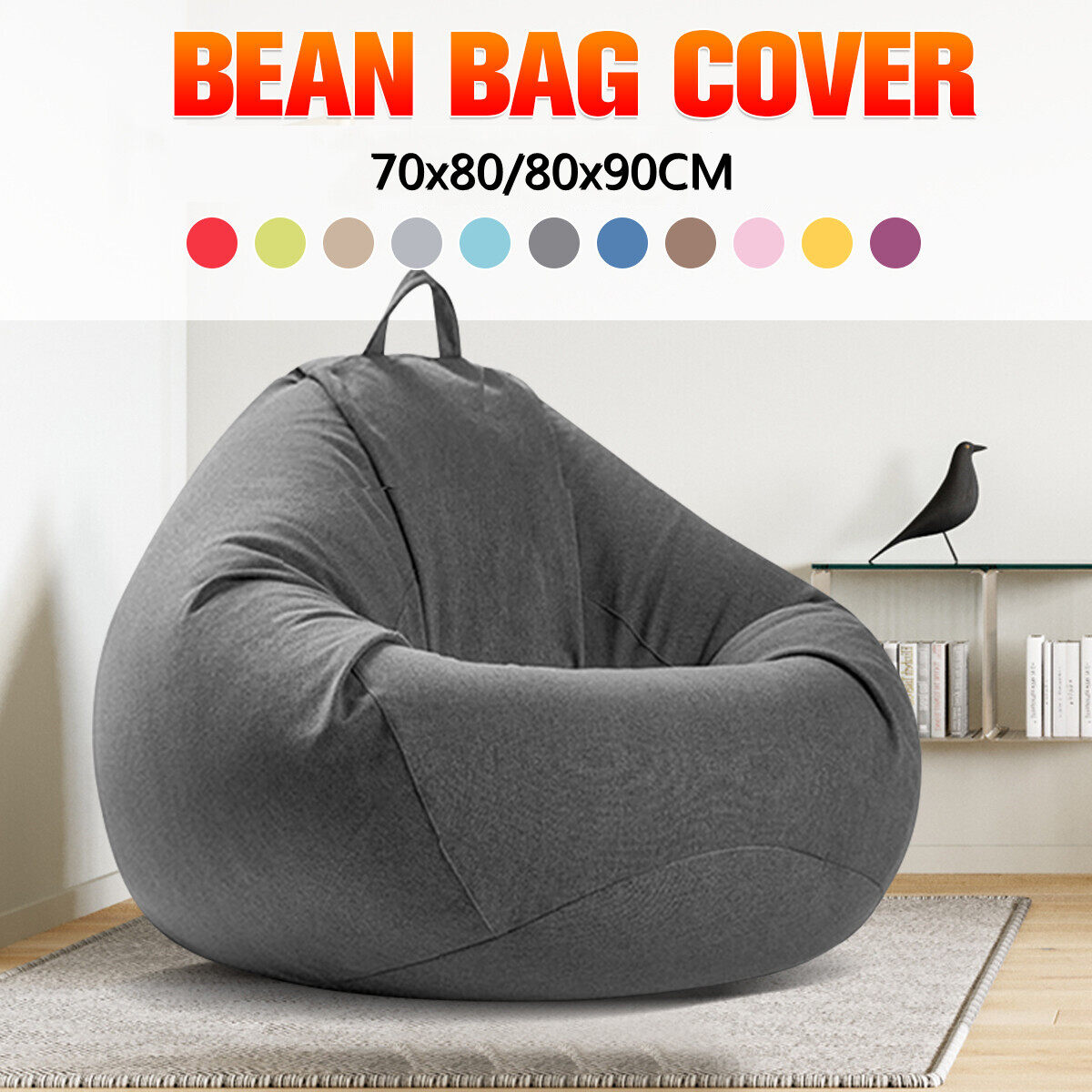 Bọc Ghế Sofa Lười Túi Đậu Cỡ Lớn Thời Trang Tuổi Teen Cho Trẻ Em Chống Bụi Bẩn Không Chất Độn Tại Nhà [Chỉ Có Bọc]