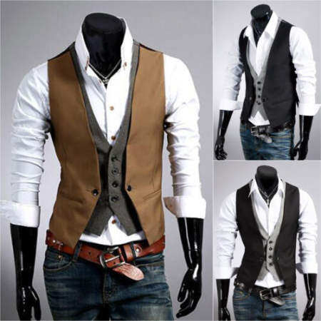 Slim Fit Tuxedo Waistcoat by 