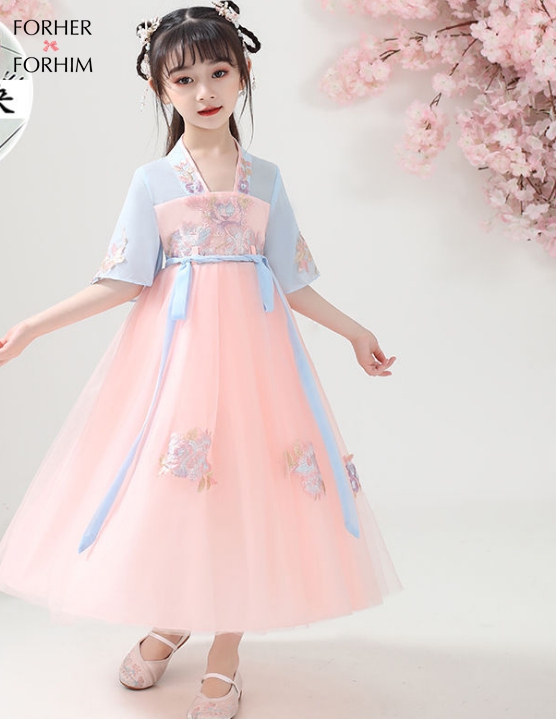 FORHER FORHIM dress Children's Hanfu Girls Chinese Style Super Fairy Long Sleeve Robe Skirt Free Shipping FH0318 ราคา  479 บาท*ส่งฟรี