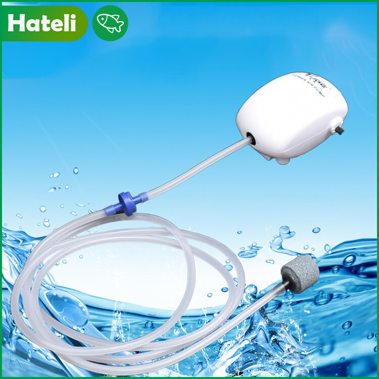 Máy bơm oxy bể cá hateli, máy bơm nước hồ cá bằng nhựa
