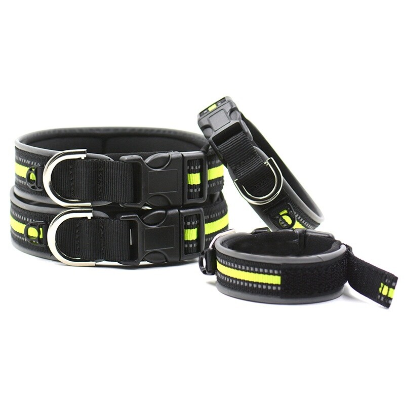 【Fire Hot】 Adjustable Reflective Nylon Dogs Collar Night Outdoor Safety Pet With ID Tag Hanging Hole Small Medium Large Dog Collars