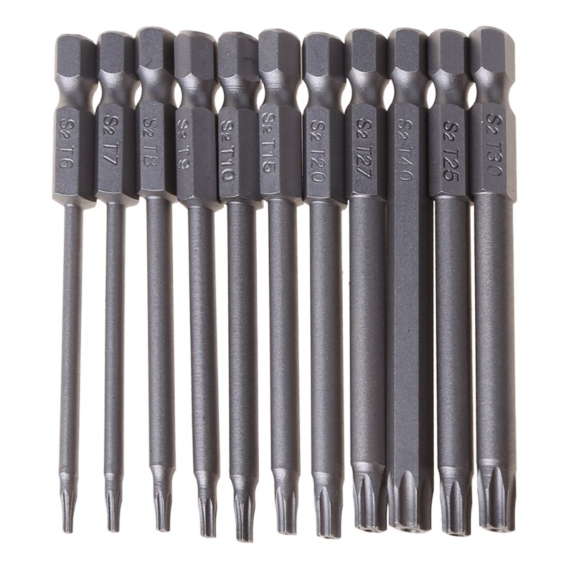 11/12 cái bộ mũi khoan an toàn chống trộm tuốc nơ vít torx đầu phẳng 1/4 "đầu lục giác
