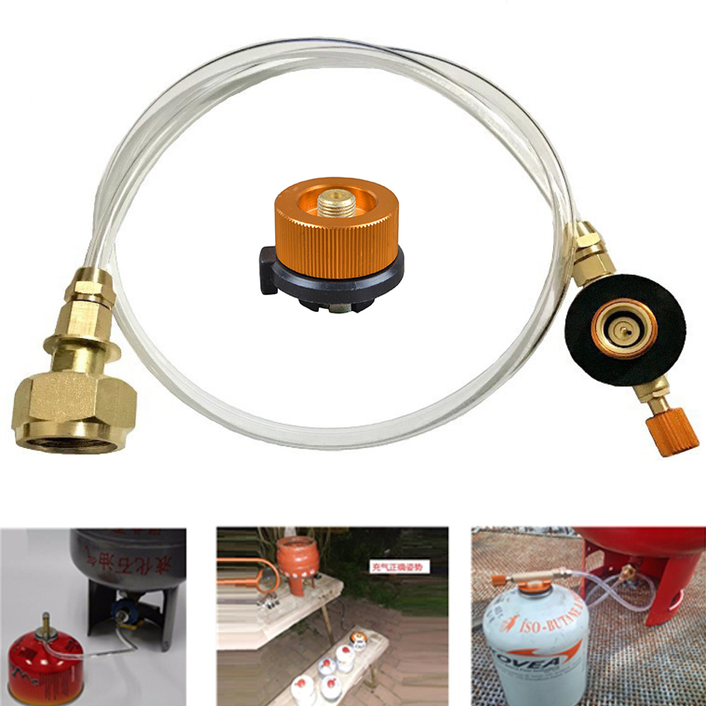 Bộ chuyển đổi nạp khí propan cho bếp gas cắm trại ngoài trời đầu đốt bình xi lanh phẳng lpg bộ chuyển đổi bình tiết kiệm