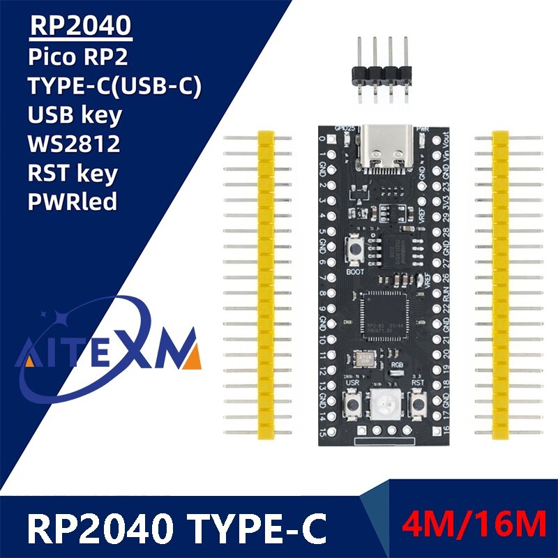 Rp2040 bo mạch lõi type-c usb-c cho bo mạch lõi raspberry rp2 raspberry pi pico micropython