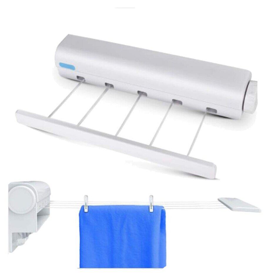 Dây phơi quần áo có thể thu vào quần áo nhựa Dòng tự động dạng kính thiên văn Giá phơi treo tường quần áo treo dòng trong nhà ngoài trời