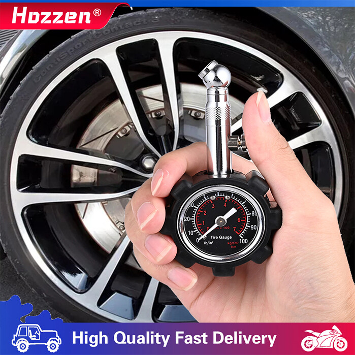 Hozzen Đồng Hồ Đo Áp Suất Lốp Độ Chính Xác Cao, Máy Kiểm Tra Áp Suất Không Khí Kỹ Thuật Số 100 PSI Công Cụ Chẩn Đoán Cho Ô Tô Xe Tải Xe Máy Xe Đạp