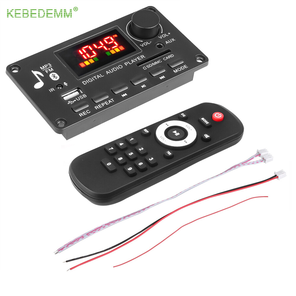 Kebedemm bộ khuếch đại dc 5v-26v 80w bảng giải mã mp3 bluetooth 5.0 máy nghe nhạc mp3 hỗ trợ chức năng phát radio usb fm aux ghi âm cuộc gọi rảnh tay