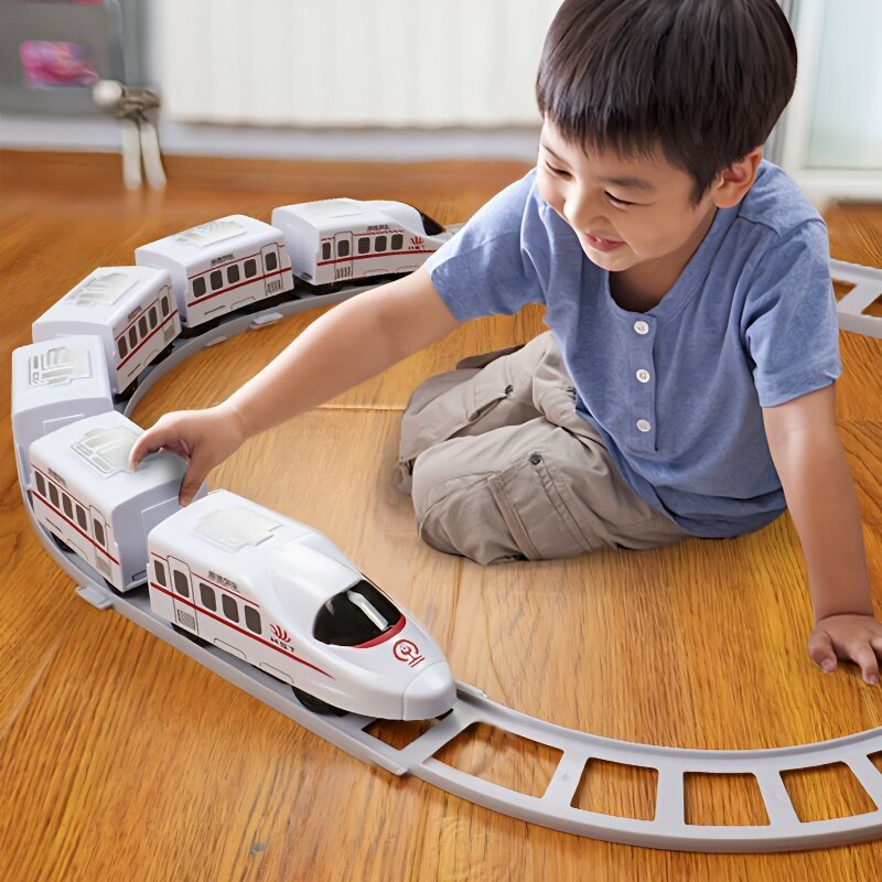 Tàu hỏa nhỏ đường sắt đồ chơi bé gái xe lửa điện xe bộ mô hình đồ chơi cho