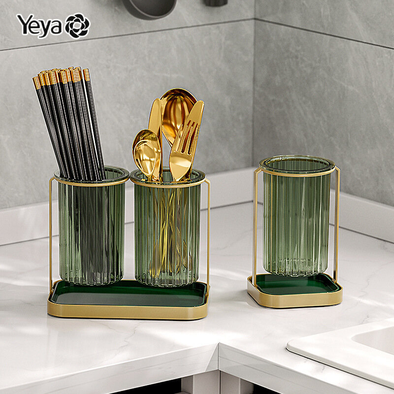 Yeya giá để đũa sang trọng nhẹ giỏ đựng đũa gia dụng giá để ống đũa bằng sắt giá nhà bếp hộp đựng bộ đồ ăn