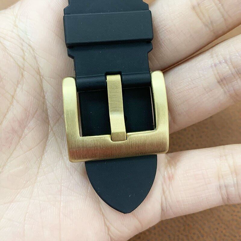 Solid Bronze Tongue Buckle For L6002M Watch Parts Fully Brushed 18 20 22 24 26Mm With Spring Bars