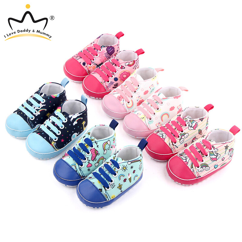 Giày Em Bé Hoạt Hình Dễ Thương Mới Cho Bé Trai Bé Gái Giày Trẻ Sơ Sinh Đế Bằng Cotton Mềm Chống Trượt Giày Bé Gái