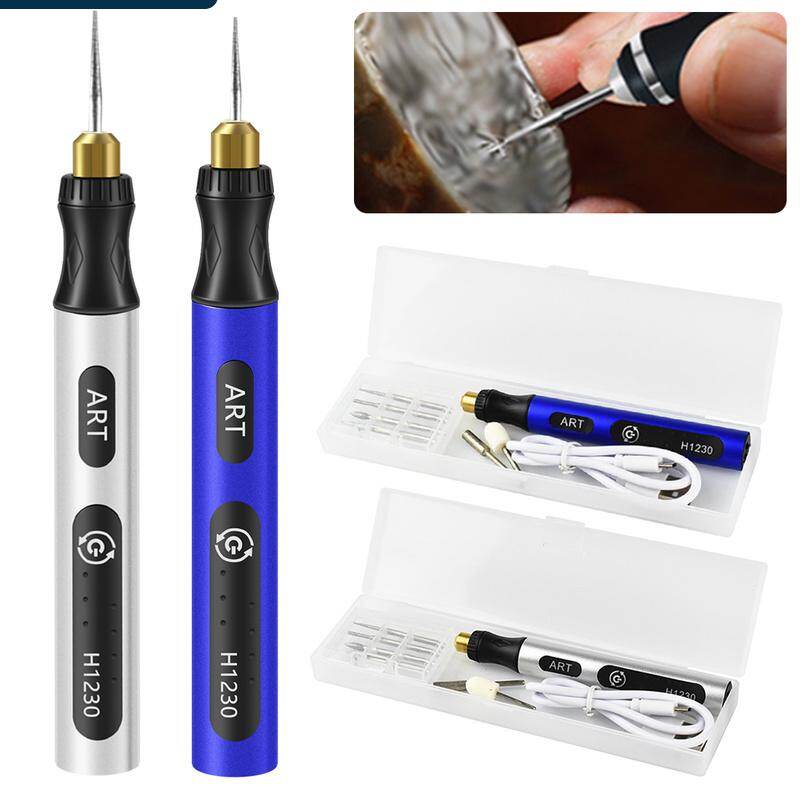 Dụng cụ xoay không dây máy mài điện mini tốc độ điều chỉnh được bút khắc sạc được 300mah với bút khắc 3 tốc độ dụng cụ xoay cho đá everso