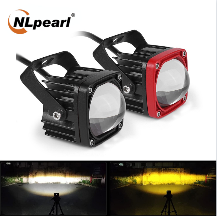 NLpearl 1 Cặp Đèn Pha LED Màu Vàng Trắng, Đèn Rọi 6000K/3500K Đèn LED Sương Mù Làm Việc Cho Xe Hơi Xe Tải Xe Máy ATV Offroad 12V 24V