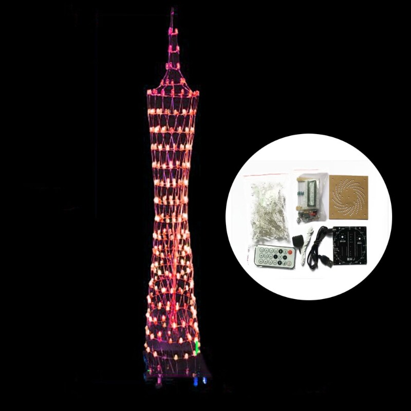 Tháp quảng châu led đèn ngủ, trang trí văn phòng gia đình điện tử bộ dụng cụ diy, bộ dụng cụ hàn phổ nhạc