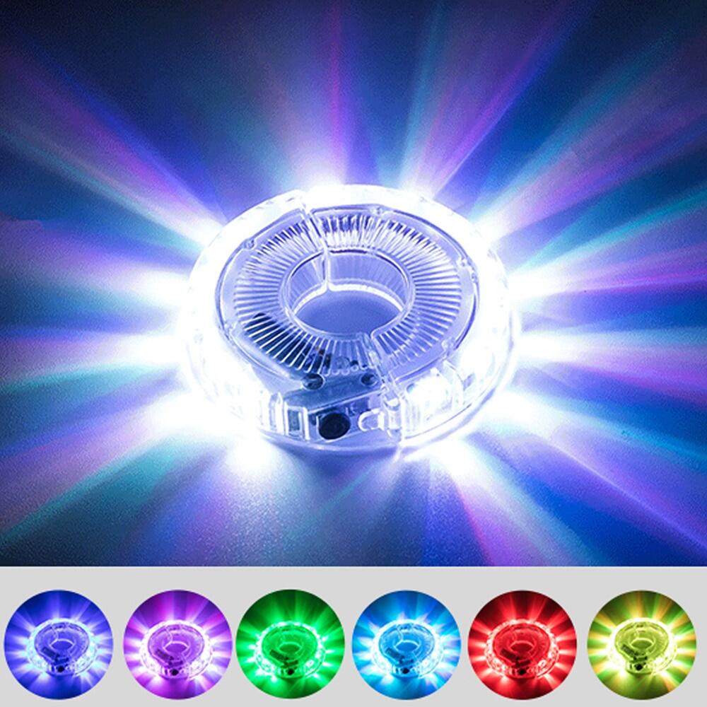 Đèn LED Gắn Bánh Xe Đạp Đèn Một Chấu Gắn Trục Đuôi Trước Xe Đạp Với Đèn Xe Đạp Thăng Bằng 7 Màu 18 Chế Độ Có Thể Sạc Lại Cho Trẻ Em