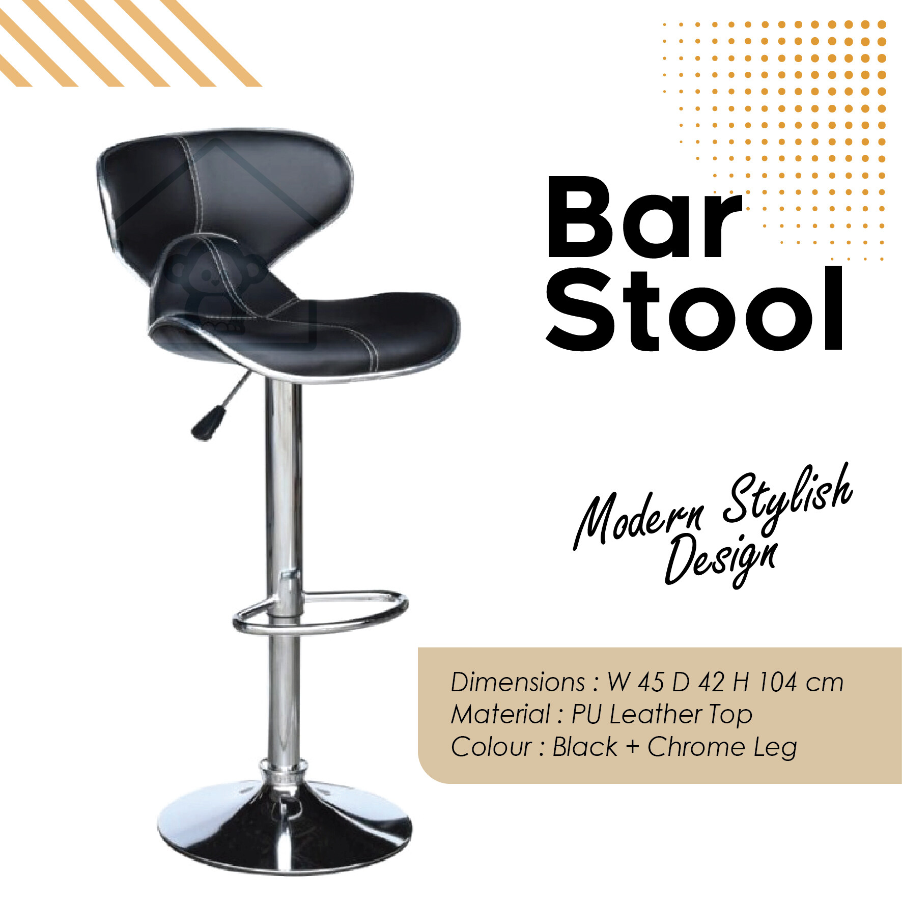 black leather top bar stools