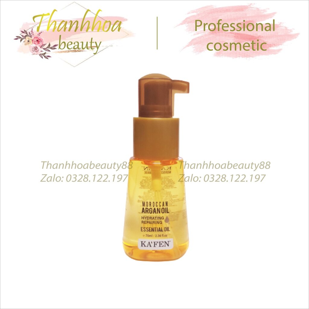 Tinh Dầu Dưỡng Tóc Kafen Moroccan Argan Oil Hydrating Repairing Siêu Mềm Mượt 70Ml