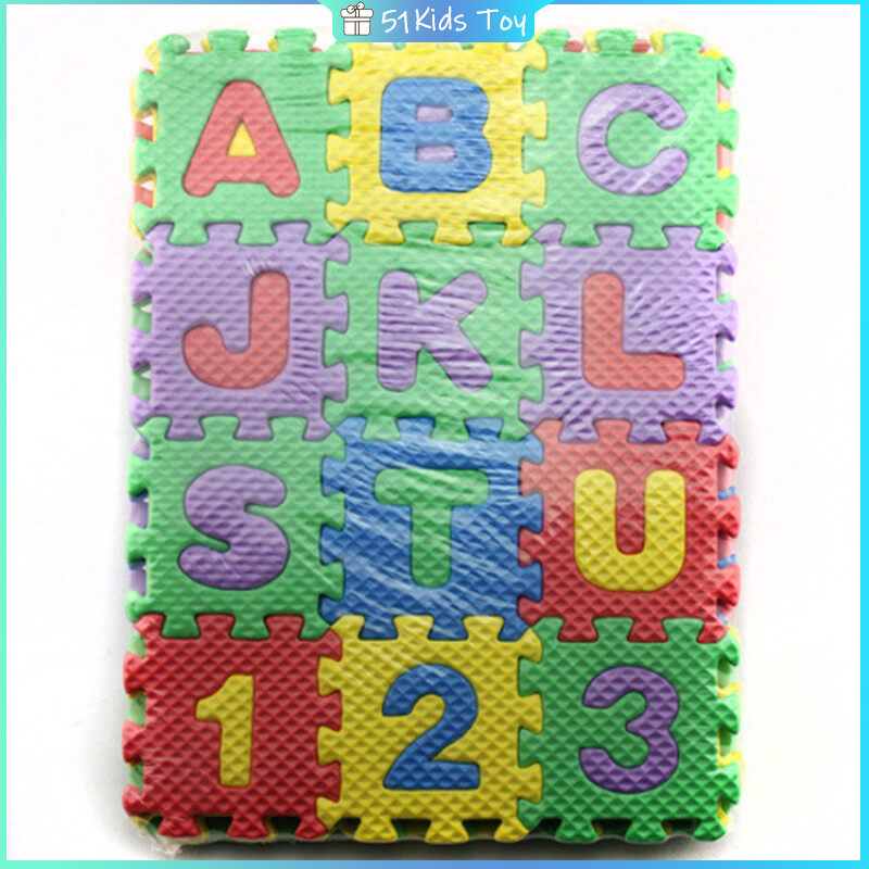 51Kids 36 Pieces Child Cartoon Letters Numbers Foam Play Puzzle Mat Floor