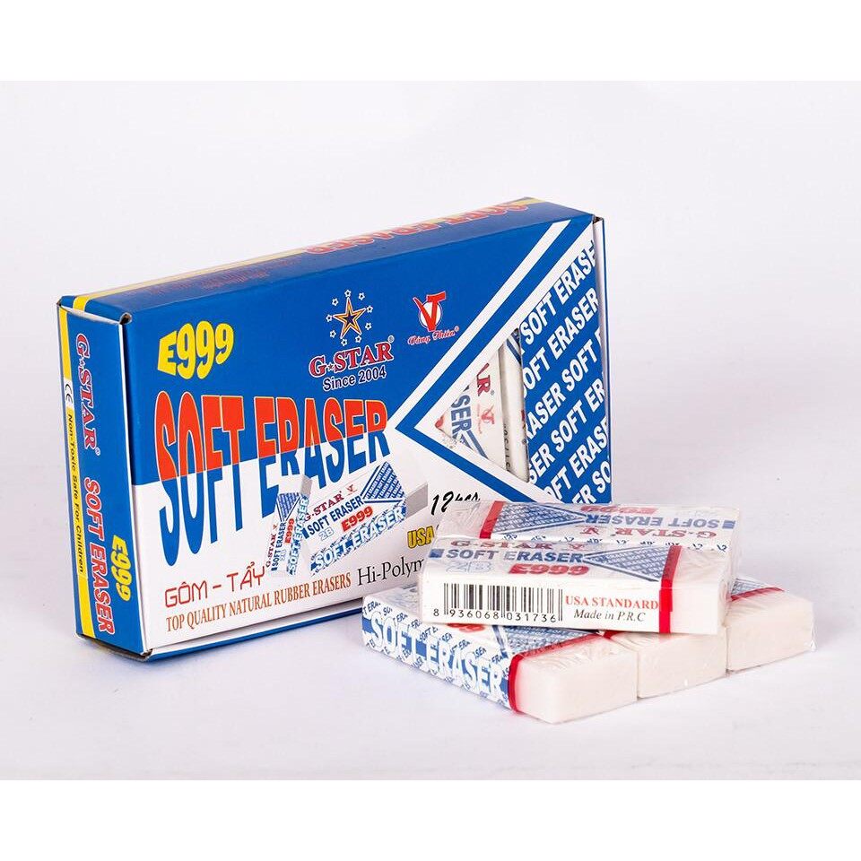 Hộp 12 cục gôm e-999 g-star loại lớn