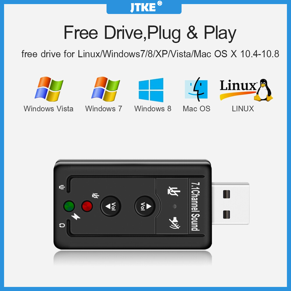 JTKE 7.1 Bên Ngoài USB Card Âm Thanh USB Để Jack 3.5 Mét Headphone Âm Thanh Adapter Micphone Thẻ Âm Thanh Cho Mac Win Máy Tính Android Linux