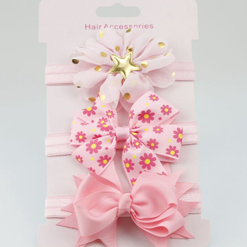 3Pcs Baby Headbands For Girls Lace Flower Princess Elastic Kids Girl Hairband Headband Bows Infant T