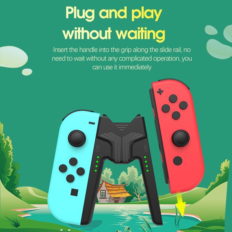 Tay Cầm Bộ Sạc Bộ Điều Khiển Trạm Sạc Cho Nintendo Switch OLED Joy-Con Grip Cho NS Switch Phụ Kiện Joycon