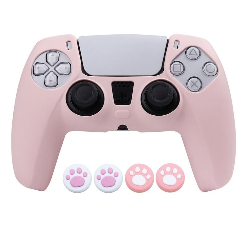 New Pink Soft Silicone Protective Case For PS5 Controller Skin Gamepad Case Cover Video Games Accessories for PS5 Joystick Cases