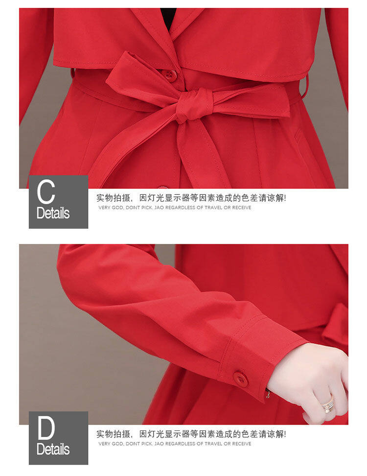 High-end windbreaker women's mid-length 2020 spring and autumn new Korean style over-the-knee plus size slimming British style mother coat