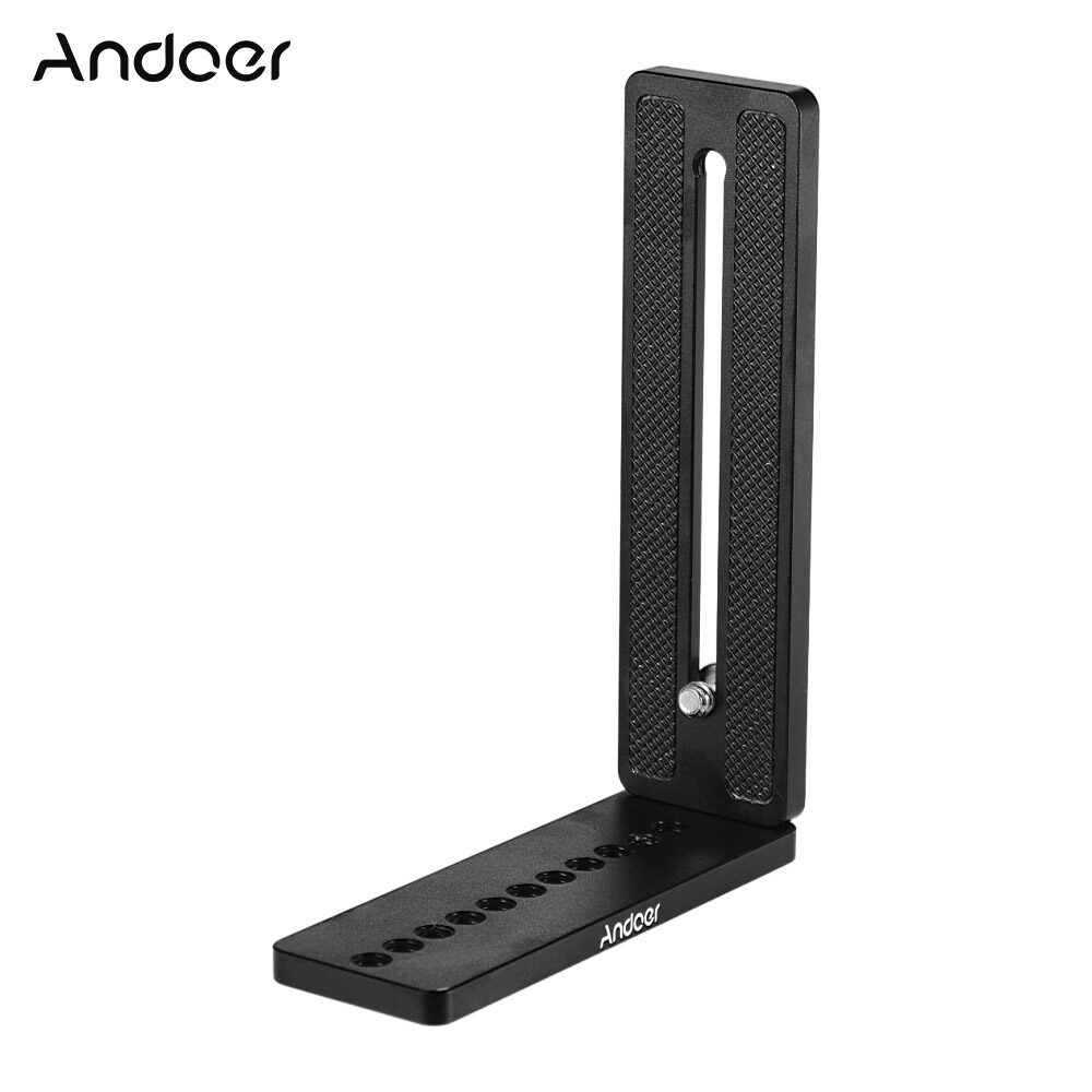 Andoer Giá Đỡ Tấm Hình Chữ L Thông Dụng Bằng Hợp Kim Nhôm Giá Đỡ Máy Ảnh Với Khả Năng Quay Video Dọc Gắn Vít 1/4 Inch, Cho Giá Đỡ Ba Chân Ổn Định Ballhead