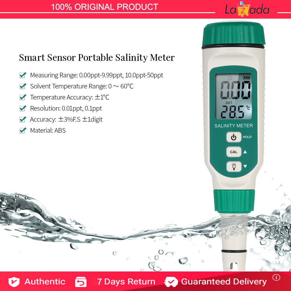 Máy Đo Độ Mặn Cầm Tay SMART SENSOR, Khúc Xạ Kế Lưu Động, Máy Đo Nồng Độ Muối ATC 10.0ppt-50ppt
