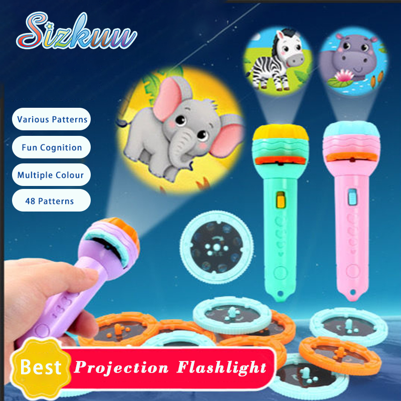 Sizkuu Đèn Led Chiếu Hình Động Vật Hoạt Hình, Đồ Chơi Học Tập Của Trẻ Em, Máy Chiếu Đồ Chơi Tương Tác Đồ Chơi Phát Sáng Kính Vạn Hoa Rạp Hát Mini Giáo Dục Sớm Quà Tặng Cho Trẻ Em