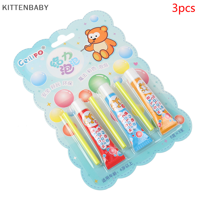 Kittenbaby an toàn ma thuật bong bóng keo đồ chơi thổi bong bóng nhiều màu