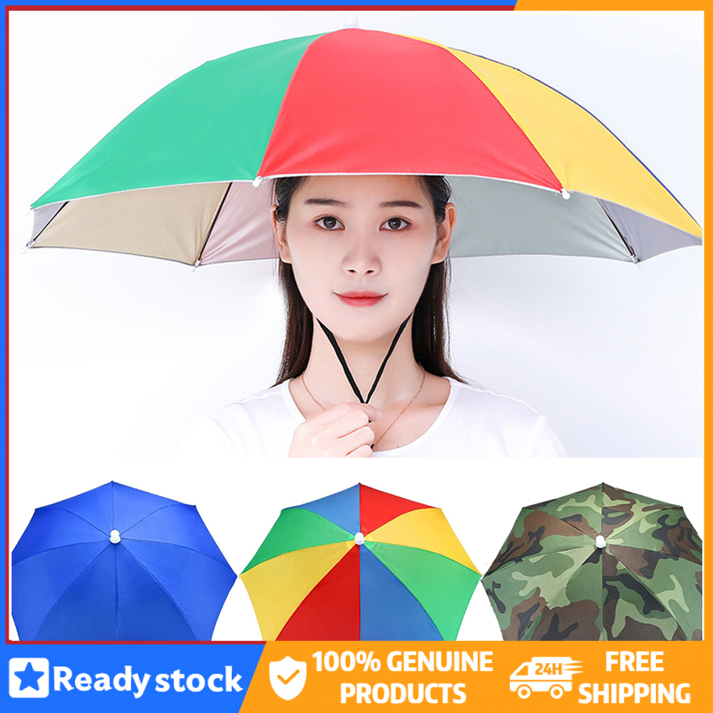 Mũ dù đi mưa tiện dụng mũ đội đầu câu cá cắm trại chống nước che nắng chống nước có thể gấp gọn màu xanh quân đội mũ đi biển