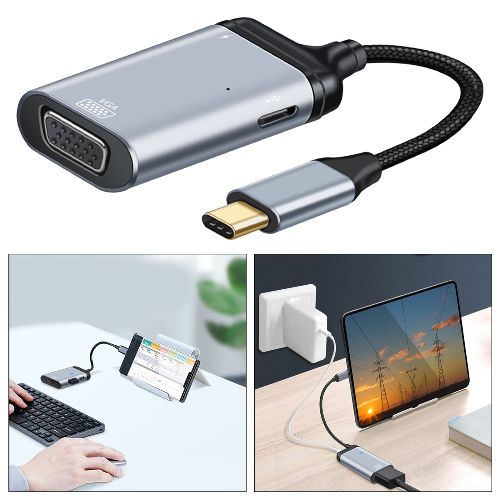 SunniMix USB 2.0ประเภท C To หัวแปลงสัญญาณ HDMI HDMI สำหรับ MacBook Pro HDMI ไปยัง USB USB C Adapter