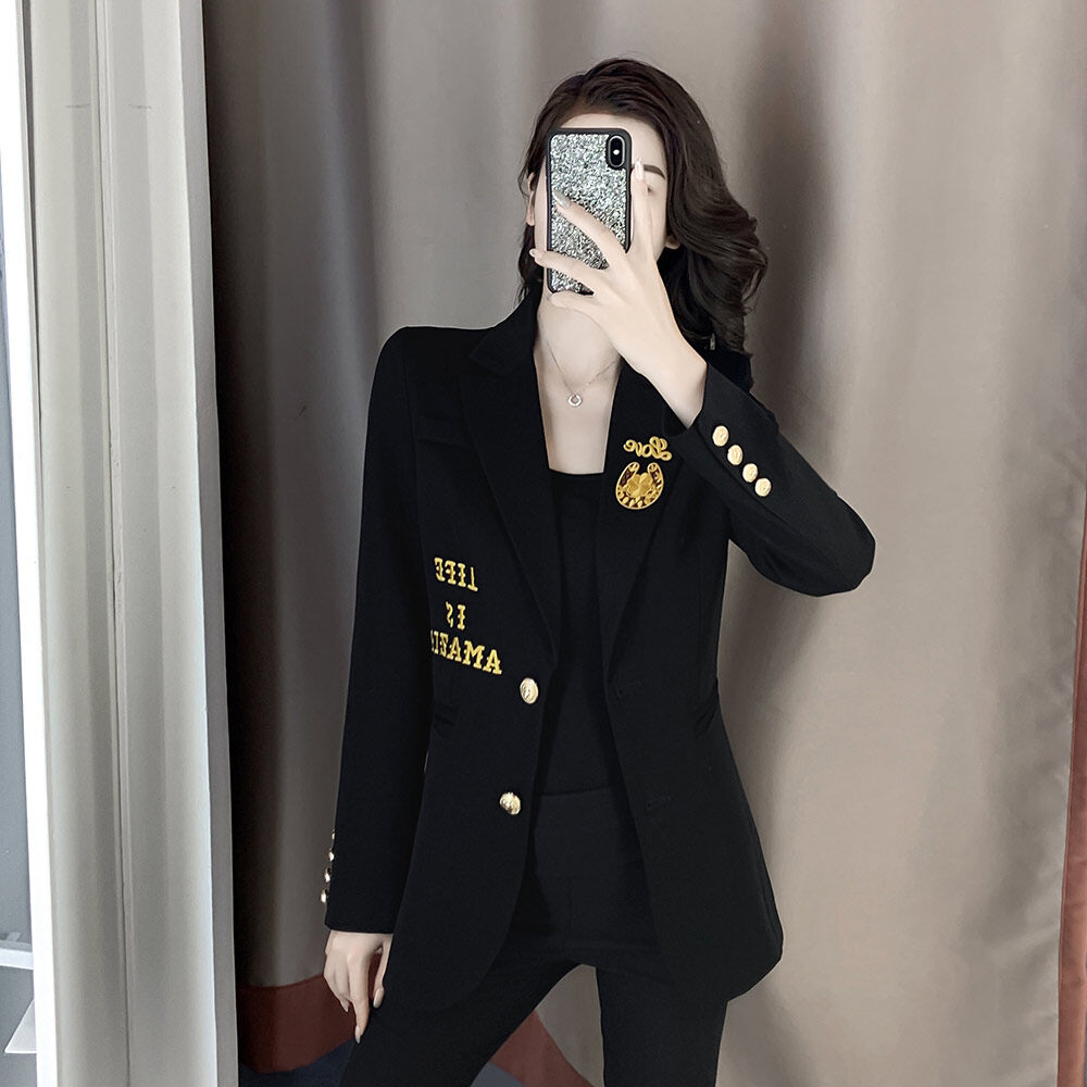 Áo khoác nữ áo khoác thời trang, áo khoác vest nhỏ màu đen thiết kế kiểu anh phong cách hàn quốc áo khoác thường ngày đầu xuân cho nữ