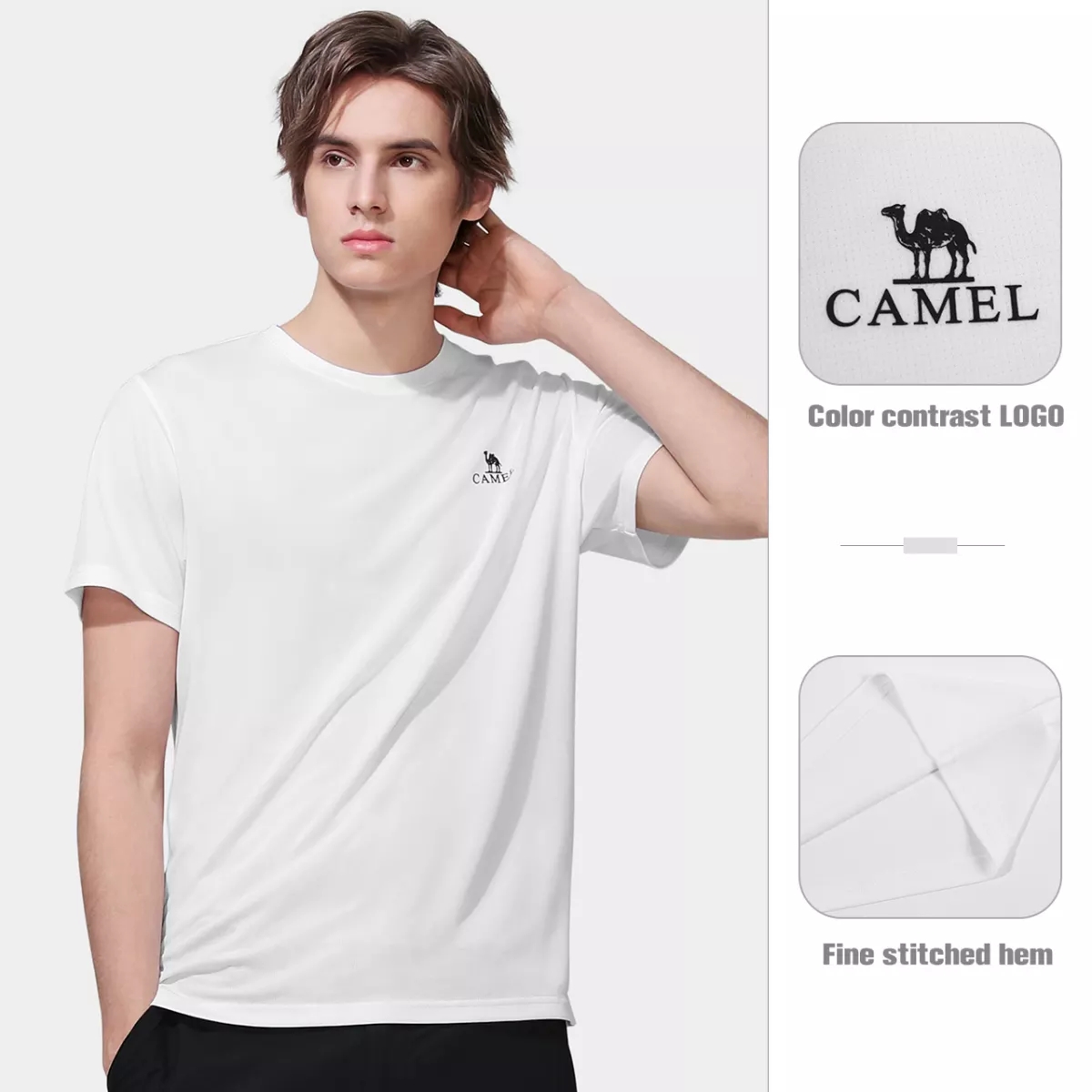 Camel Outdoor Men's Quick-drying T-shirt Round Neck Breathable Short-sleeved Casual Sports Top ราคา 196 บาท*ส่งฟรี