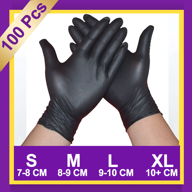 100 Chiếc Găng Tay Dùng Một Lần, Găng Tay Cao Su Nitrile Cao Su Latex, Thực Phẩm Cao Su Vinyl Gia Dụng Nhà Bếp Màu Trắng S/M/L 50 Cái