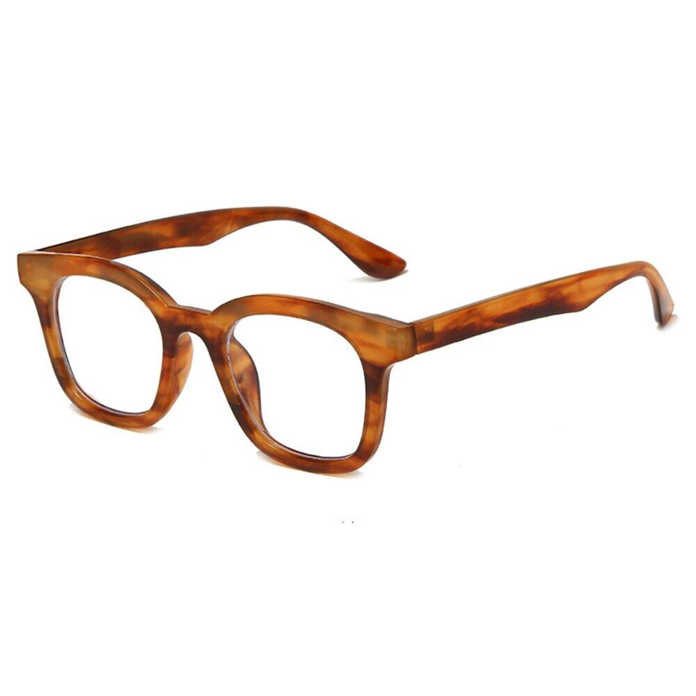 Square Frame Simple Style Handcrafted Brown Color Fashion Reading Glasses