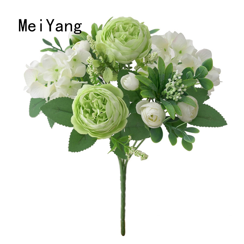 Meiyang hoa giả lụa giả tú cầu bó hoa cẩm tú cầu giả bó hoa mẫu đơn cho khách sạn nhà văn phòng tiệc cưới vườn nghệ thuật thủ công trang trí nội thất
