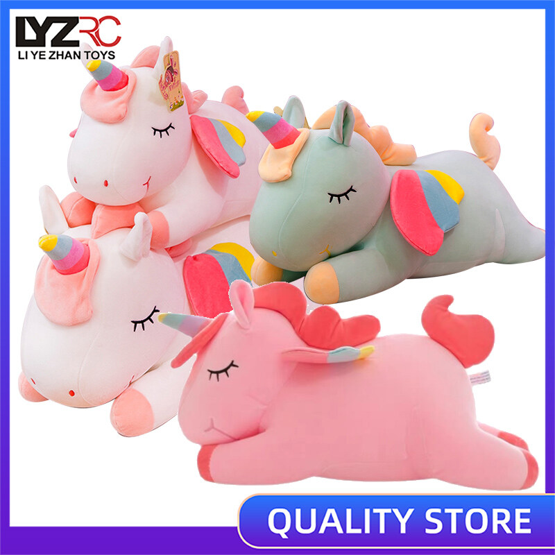 Lyzrc búp bê nhồi bông hình kỳ lân cho trẻ em bé trai bé gái búp bê kỳ lân gối cho hugblock búp bê kỳ lân với cánh cầu vồng quà tặng sinh nhật cho trẻ em bé trai bé gái