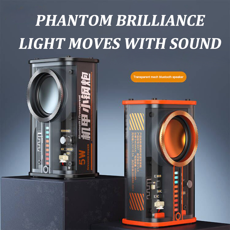 Mecha trong suốt loa bluetooth không dây xách tay loa siêu trầm mini hỗ trợ âm thanh vòm 3d tws series loa âm thanh