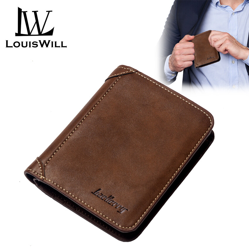 pollyhb Wallet Men Vintage Multi-Purpose Zipper Coin Purse Leather Wallet Business Card Package