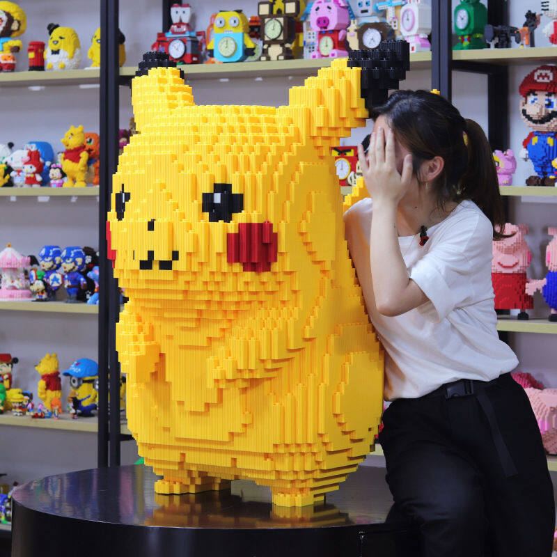 Tương Thích Với LEGO Khối Ghép Hình Hạt Độ Khó Cao Dành Cho Người Lớn Đồ Chơi Giáo Dục Pikachu Dòng Cho Bé Gái Trẻ Em