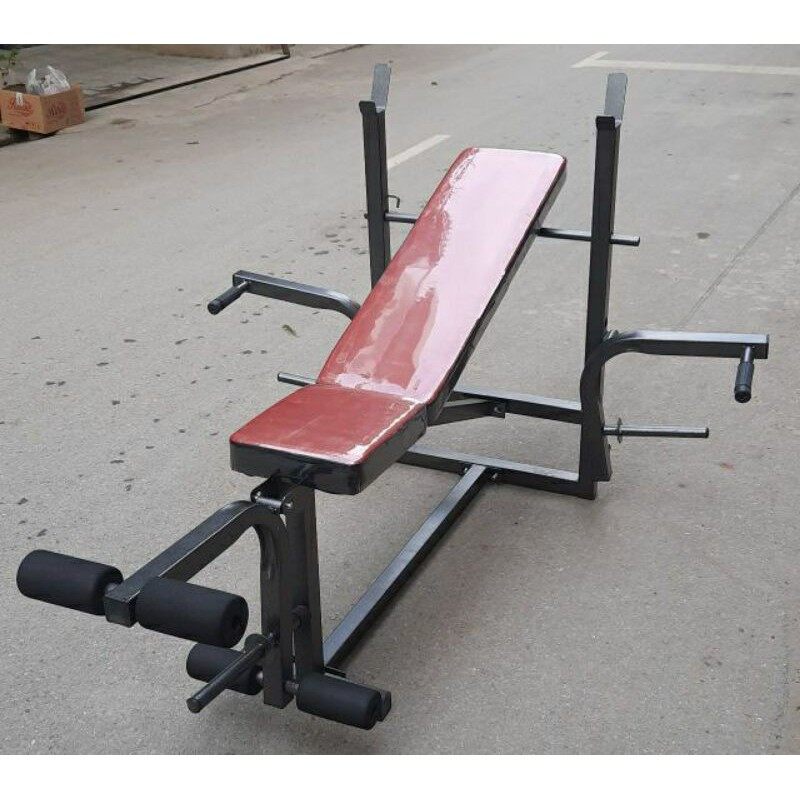 Ghế tập tạ Hoangducsport có ép tay loại tăng chỉnh (BH 1 năm) kèm đòn tạ 1,5m và 30kg tạ nhựa xuki
