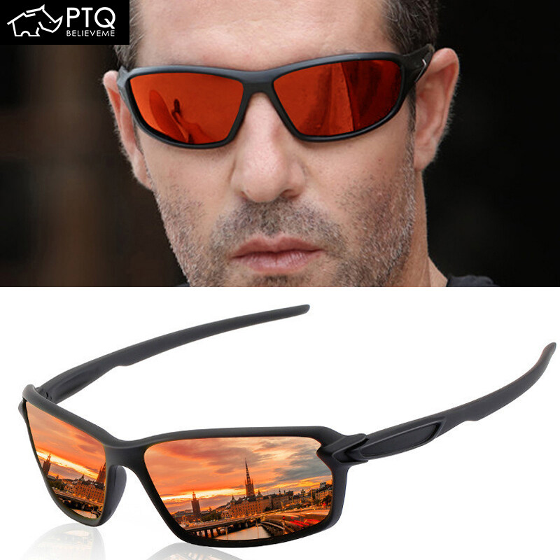 PTQ Shades Polarized Sunglasses for Men Women Square Eyeglasses High Quality Outdoor Mirror Sun glasses  Anti-glare Driver's Eyewear